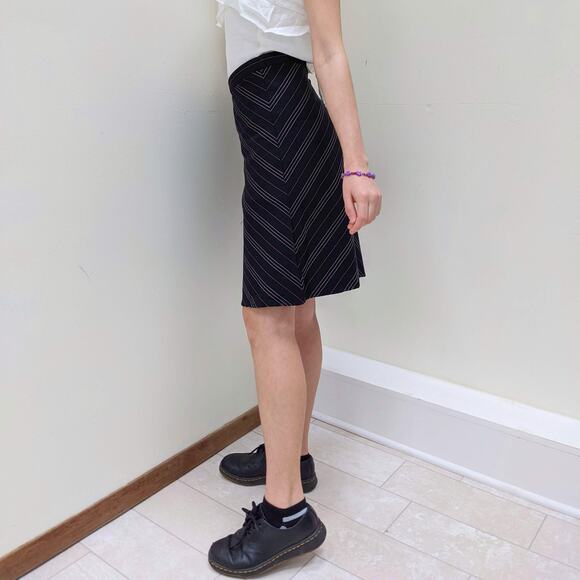 Vintage La Belle Pinstripe Preppy Dark Academia Skirt Size 11 - Picture 2 of 4